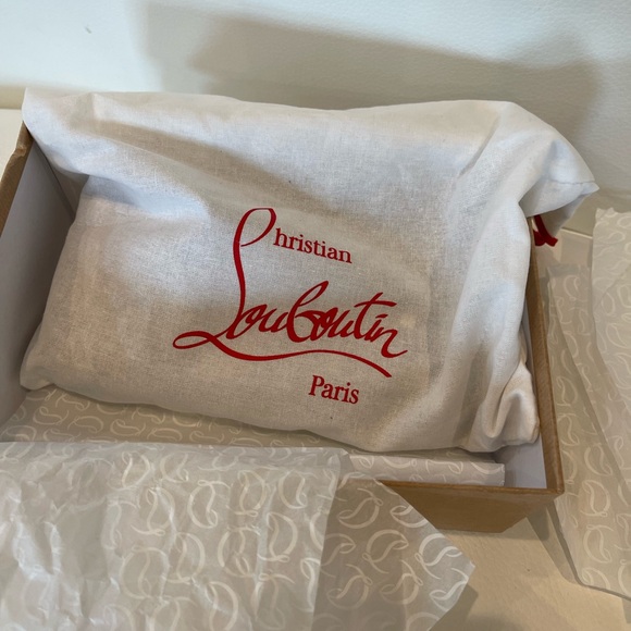 Christian Louboutin Black and Gold Studded Wallet - Picture 6 of 10